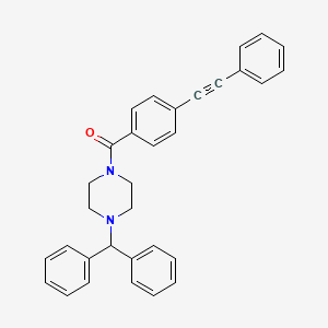 1-(diphenylmethyl)-4-[4-(phenylethynyl)benzoyl]piperazine
