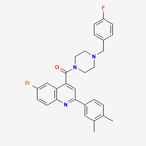 molecular formula C29H27BrFN3O B4623785 6-bromo-2-(3,4-dimethylphenyl)-4-{[4-(4-fluorobenzyl)-1-piperazinyl]carbonyl}quinoline 