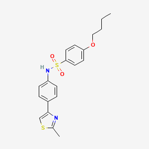 molecular formula C20H22N2O3S2 B4623797 4-butoxy-N-[4-(2-methyl-1,3-thiazol-4-yl)phenyl]benzenesulfonamide 