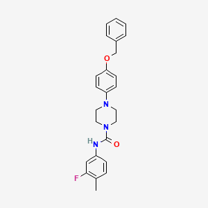 molecular formula C25H26FN3O2 B4623803 4-[4-(苄氧基)苯基]-N-(3-氟-4-甲基苯基)-1-哌嗪甲酰胺 