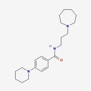 molecular formula C21H33N3O B4623815 N-[3-(1-氮杂环戊基)丙基]-4-(1-哌啶基)苯甲酰胺 