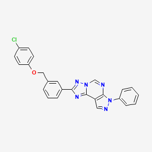 molecular formula C25H17ClN6O B4623822 2-{3-[(4-chlorophenoxy)methyl]phenyl}-7-phenyl-7H-pyrazolo[4,3-e][1,2,4]triazolo[1,5-c]pyrimidine 