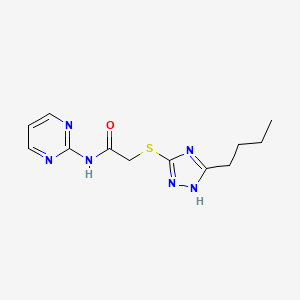 molecular formula C12H16N6OS B4623828 2-[(5-butyl-4H-1,2,4-triazol-3-yl)thio]-N-2-pyrimidinylacetamide 