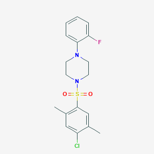 molecular formula C18H20ClFN2O2S B4623842 1-[(4-氯-2,5-二甲苯磺酰基)-4-(2-氟苯基)哌嗪 