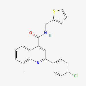 molecular formula C22H17ClN2OS B4623855 2-(4-chlorophenyl)-8-methyl-N-(2-thienylmethyl)-4-quinolinecarboxamide 