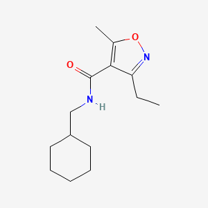 molecular formula C14H22N2O2 B4623856 N-(环己基甲基)-3-乙基-5-甲基-4-异恶唑甲酰胺 