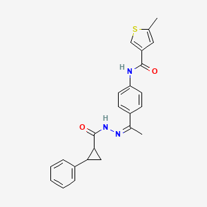 molecular formula C24H23N3O2S B4623864 5-methyl-N-(4-{N-[(2-phenylcyclopropyl)carbonyl]ethanehydrazonoyl}phenyl)-3-thiophenecarboxamide 