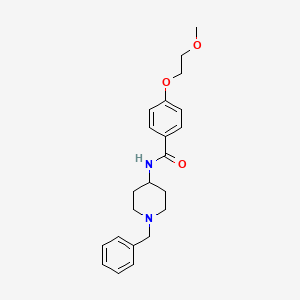 molecular formula C22H28N2O3 B4623869 N-(1-苄基-4-哌啶基)-4-(2-甲氧基乙氧基)苯甲酰胺 