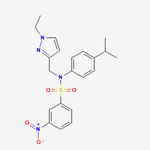 molecular formula C21H24N4O4S B4623874 N-[(1-ethyl-1H-pyrazol-3-yl)methyl]-N-(4-isopropylphenyl)-3-nitrobenzenesulfonamide 