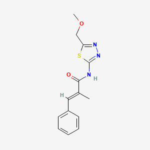 molecular formula C14H15N3O2S B4623886 N-[5-(methoxymethyl)-1,3,4-thiadiazol-2-yl]-2-methyl-3-phenylacrylamide 
