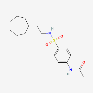 molecular formula C17H26N2O3S B4623904 N-(4-{[(2-环庚基乙基)氨基]磺酰基}苯基)乙酰胺 