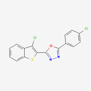 molecular formula C16H8Cl2N2OS B4623921 2-(3-chloro-1-benzothien-2-yl)-5-(4-chlorophenyl)-1,3,4-oxadiazole 