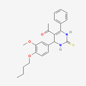 molecular formula C23H26N2O3S B4623964 1-[4-(4-丁氧基-3-甲氧基苯基)-6-苯基-2-硫代-1,2,3,4-四氢-5-嘧啶基]乙酮 