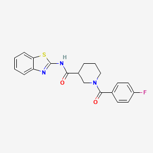 N-1,3-benzothiazol-2-yl-1-(4-fluorobenzoyl)-3-piperidinecarboxamide