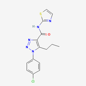 molecular formula C15H14ClN5OS B4623979 1-(4-chlorophenyl)-5-propyl-N-1,3-thiazol-2-yl-1H-1,2,3-triazole-4-carboxamide 