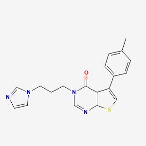molecular formula C19H18N4OS B4623983 3-[3-(1H-imidazol-1-yl)propyl]-5-(4-methylphenyl)thieno[2,3-d]pyrimidin-4(3H)-one 