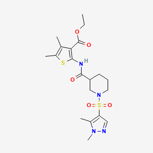 molecular formula C20H28N4O5S2 B4623994 ethyl 2-[({1-[(1,5-dimethyl-1H-pyrazol-4-yl)sulfonyl]-3-piperidinyl}carbonyl)amino]-4,5-dimethyl-3-thiophenecarboxylate 