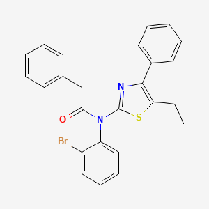 molecular formula C25H21BrN2OS B4623997 N-(2-bromophenyl)-N-(5-ethyl-4-phenyl-1,3-thiazol-2-yl)-2-phenylacetamide 