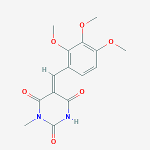 molecular formula C15H16N2O6 B4624002 1-甲基-5-(2,3,4-三甲氧基亚苄基)-2,4,6(1H,3H,5H)-嘧啶三酮 