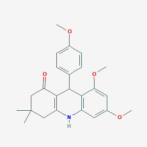 molecular formula C24H27NO4 B4624045 6,8-dimethoxy-9-(4-methoxyphenyl)-3,3-dimethyl-3,4,9,10-tetrahydro-1(2H)-acridinone 
