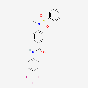 molecular formula C21H17F3N2O3S B4624049 4-[methyl(phenylsulfonyl)amino]-N-[4-(trifluoromethyl)phenyl]benzamide 