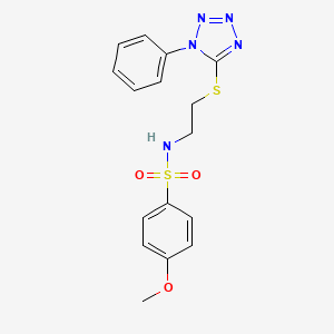 4-methoxy-N-{2-[(1-phenyl-1H-tetrazol-5-yl)thio]ethyl}benzenesulfonamide