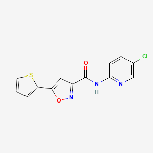 molecular formula C13H8ClN3O2S B4624054 N-(5-chloro-2-pyridinyl)-5-(2-thienyl)-3-isoxazolecarboxamide 