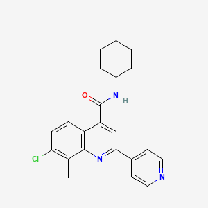 molecular formula C23H24ClN3O B4624058 7-chloro-8-methyl-N-(4-methylcyclohexyl)-2-(4-pyridinyl)-4-quinolinecarboxamide 