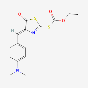 molecular formula C15H16N2O3S2 B4624066 S-{4-[4-(二甲氨基)亚苄基]-5-氧代-4,5-二氢-1,3-噻唑-2-基} O-乙基硫代碳酸酯 