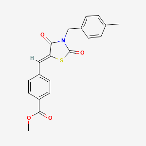 molecular formula C20H17NO4S B4624080 4-甲基苯甲酸甲酯-4-{[3-(4-甲基苄基)-2,4-二氧代-1,3-噻唑烷-5-亚甲基]甲基} 