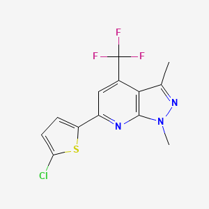 molecular formula C13H9ClF3N3S B4624098 6-(5-chloro-2-thienyl)-1,3-dimethyl-4-(trifluoromethyl)-1H-pyrazolo[3,4-b]pyridine 