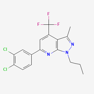 molecular formula C17H14Cl2F3N3 B4624105 6-(3,4-dichlorophenyl)-3-methyl-1-propyl-4-(trifluoromethyl)-1H-pyrazolo[3,4-b]pyridine 