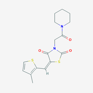 B462413 5-[(3-Methyl-2-thienyl)methylene]-3-[2-oxo-2-(1-piperidinyl)ethyl]-1,3-thiazolidine-2,4-dione CAS No. 665007-11-4