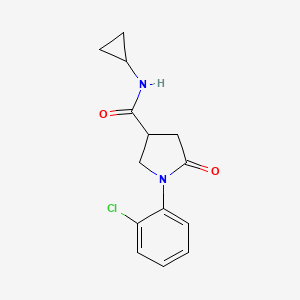 molecular formula C14H15ClN2O2 B4624164 1-(2-chlorophenyl)-N-cyclopropyl-5-oxo-3-pyrrolidinecarboxamide 