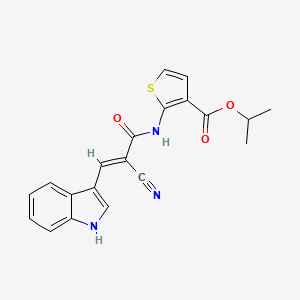 molecular formula C20H17N3O3S B4624169 异丙基2-{[2-氰基-3-(1H-吲哚-3-基)丙烯酰]氨基}-3-噻吩甲酸酯 