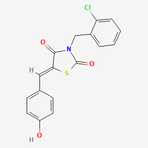 molecular formula C17H12ClNO3S B4624171 3-(2-chlorobenzyl)-5-(4-hydroxybenzylidene)-1,3-thiazolidine-2,4-dione 