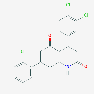 molecular formula C21H16Cl3NO2 B4624177 7-(2-chlorophenyl)-4-(3,4-dichlorophenyl)-4,6,7,8-tetrahydro-2,5(1H,3H)-quinolinedione 