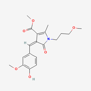 molecular formula C19H23NO6 B4624193 methyl 4-(4-hydroxy-3-methoxybenzylidene)-1-(3-methoxypropyl)-2-methyl-5-oxo-4,5-dihydro-1H-pyrrole-3-carboxylate 
