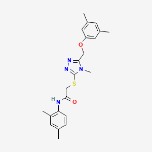molecular formula C22H26N4O2S B4624208 2-({5-[(3,5-dimethylphenoxy)methyl]-4-methyl-4H-1,2,4-triazol-3-yl}thio)-N-(2,4-dimethylphenyl)acetamide 