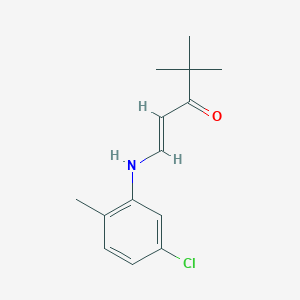 molecular formula C14H18ClNO B4624219 1-[(5-chloro-2-methylphenyl)amino]-4,4-dimethyl-1-penten-3-one 