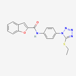 molecular formula C18H15N5O2S B4624225 N-{4-[5-(ethylthio)-1H-tetrazol-1-yl]phenyl}-1-benzofuran-2-carboxamide CAS No. 950245-97-3