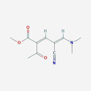molecular formula C11H14N2O3 B4624258 2-乙酰基-4-氰基-5-(二甲氨基)-2,4-戊二烯酸甲酯 