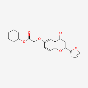 molecular formula C21H20O6 B4624263 环己基{[2-(2-呋喃基)-4-氧代-4H-色满-6-基]氧基}乙酸酯 