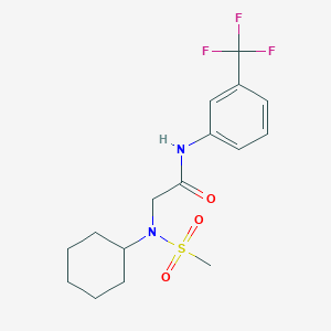 molecular formula C16H21F3N2O3S B4624271 N~2~-cyclohexyl-N~2~-(methylsulfonyl)-N~1~-[3-(trifluoromethyl)phenyl]glycinamide 