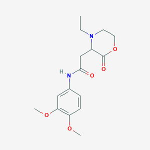 molecular formula C16H22N2O5 B4624273 N-(3,4-二甲氧基苯基)-2-(4-乙基-2-氧代-3-吗啉基)乙酰胺 