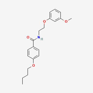 molecular formula C20H25NO4 B4624279 4-butoxy-N-[2-(3-methoxyphenoxy)ethyl]benzamide 