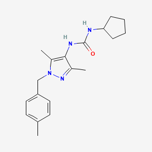 molecular formula C19H26N4O B4624283 N-cyclopentyl-N'-[3,5-dimethyl-1-(4-methylbenzyl)-1H-pyrazol-4-yl]urea 
