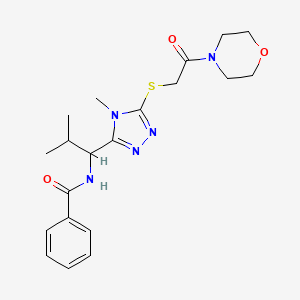 molecular formula C20H27N5O3S B4624295 N-[2-甲基-1-(4-甲基-5-{[2-(4-吗啉基)-2-氧代乙基]硫代}-4H-1,2,4-三唑-3-基)丙基]苯甲酰胺 