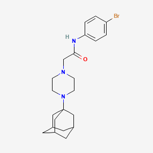molecular formula C22H30BrN3O B4624347 2-[4-(1-金刚烷基)-1-哌嗪基]-N-(4-溴苯基)乙酰胺 