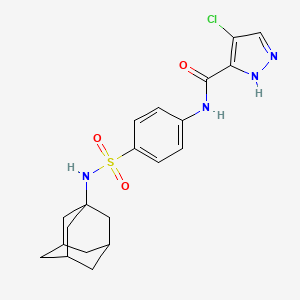 molecular formula C20H23ClN4O3S B4624350 N-{4-[(1-adamantylamino)sulfonyl]phenyl}-4-chloro-1H-pyrazole-3-carboxamide 